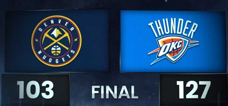 雷霆末節(jié)爆發(fā) 豪取七連勝擊退掘金